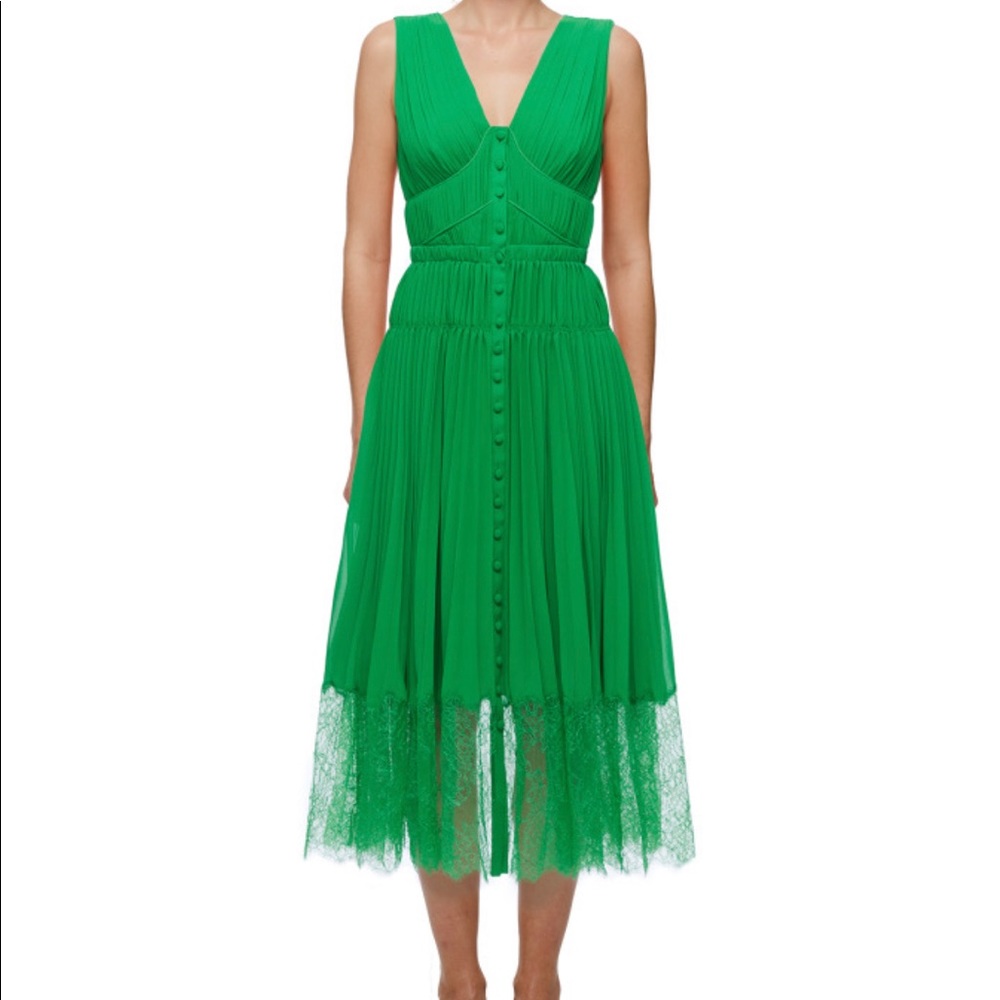 Self-Portrait Lace Pleated Midi Cocktail Dress NWT Wedding Guest